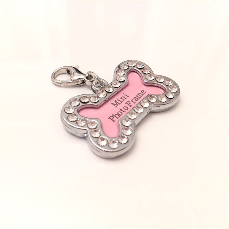 Dog Pendant with Metal Diamond