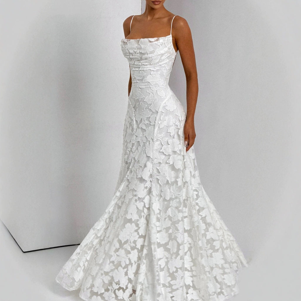 White lace wedding dress